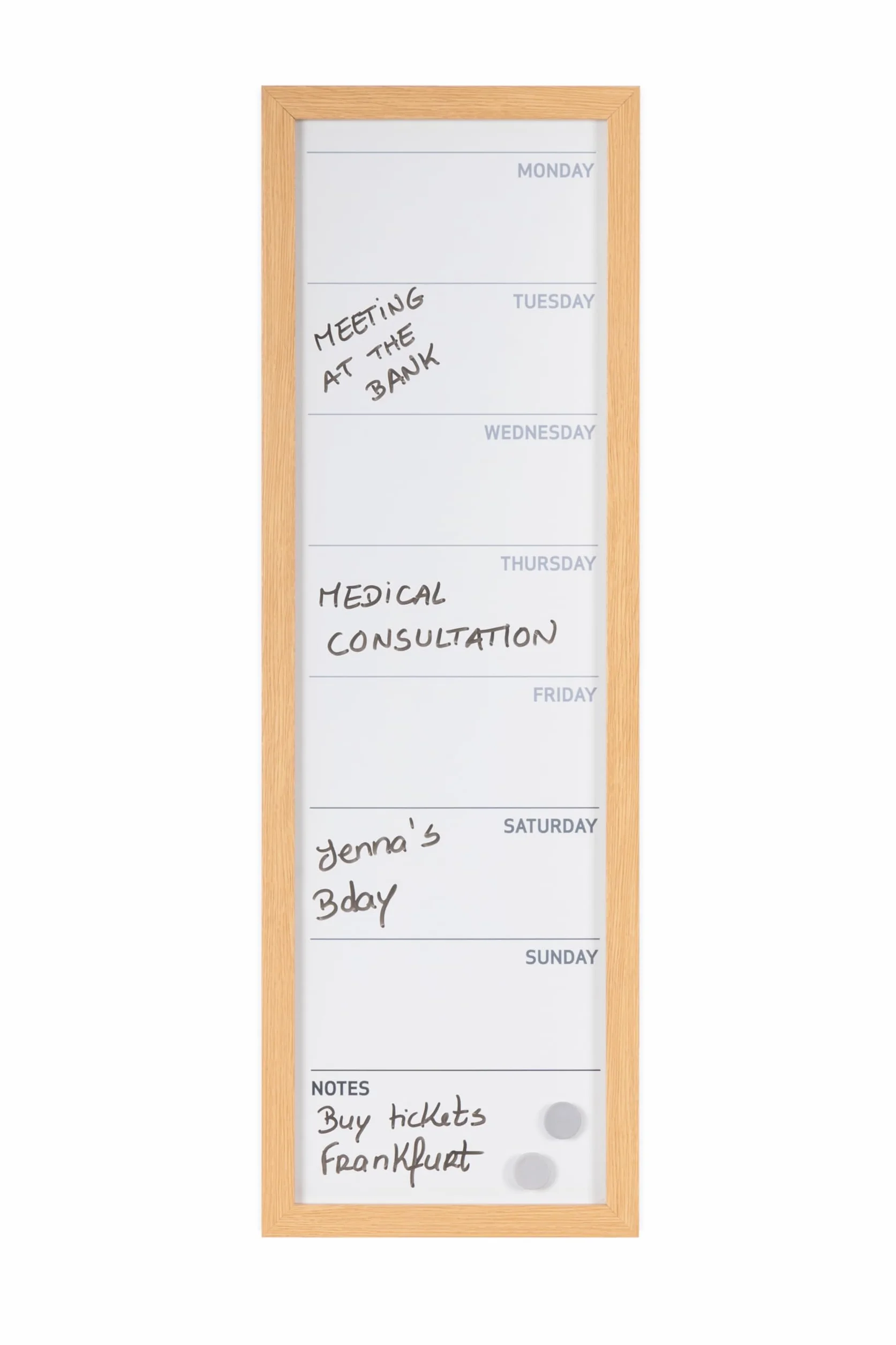 Bi-Office MM71418230 Planner Verticale e Bacheca Note, 90x30, Pino