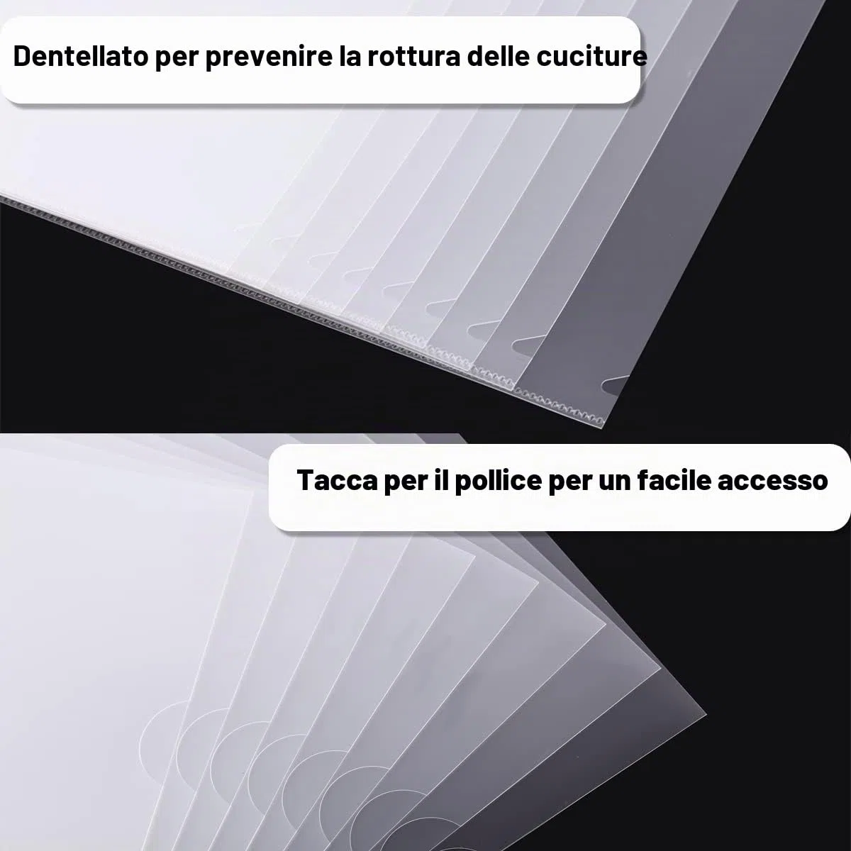 Cartelline A4 Trasparenti a L Formato, confezione da 30, 180 micron, Cartelle di File Documenti A4 in Polipropilene per Scuola, ufficio, Copertina per Fogli di Protezione -Trasparente