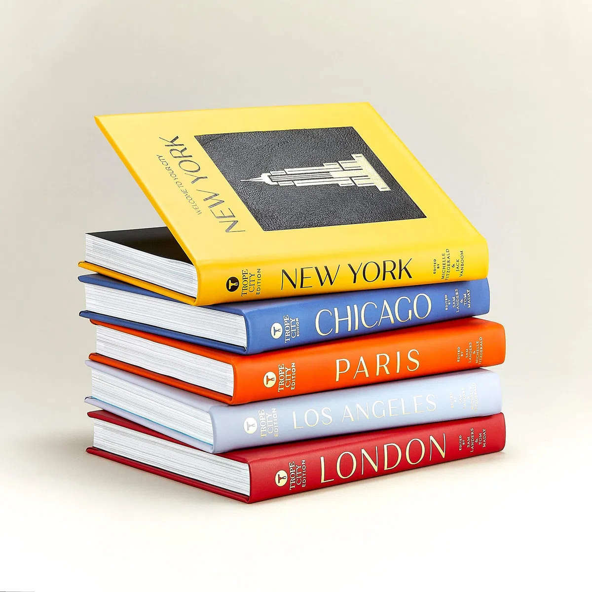 Graphic Image Planner Trope Paris, fotografie iconiche, rilegato in pelle arancione, copertina rigida, rilegato a mano negli Stati Uniti