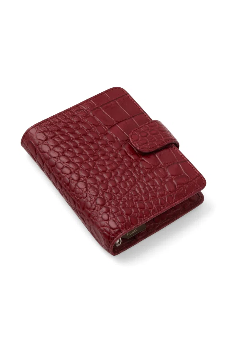 Filofax Pocket Classic Croc Organizer - Ciliegia