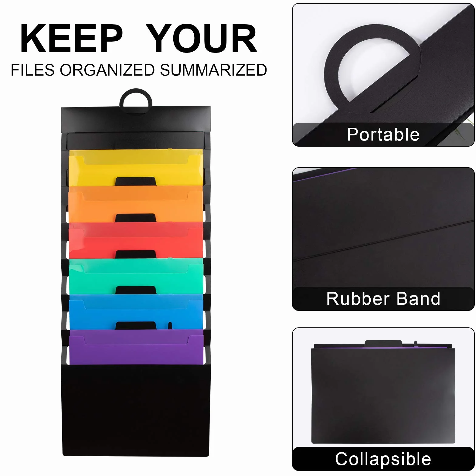 Porta Documenti da Appendere a Parete File Organizer A4 Chart Cartellina Porta Brochure Plastica Impermeabile con 6 Tasche Pieghevole per Ufficio Scuola