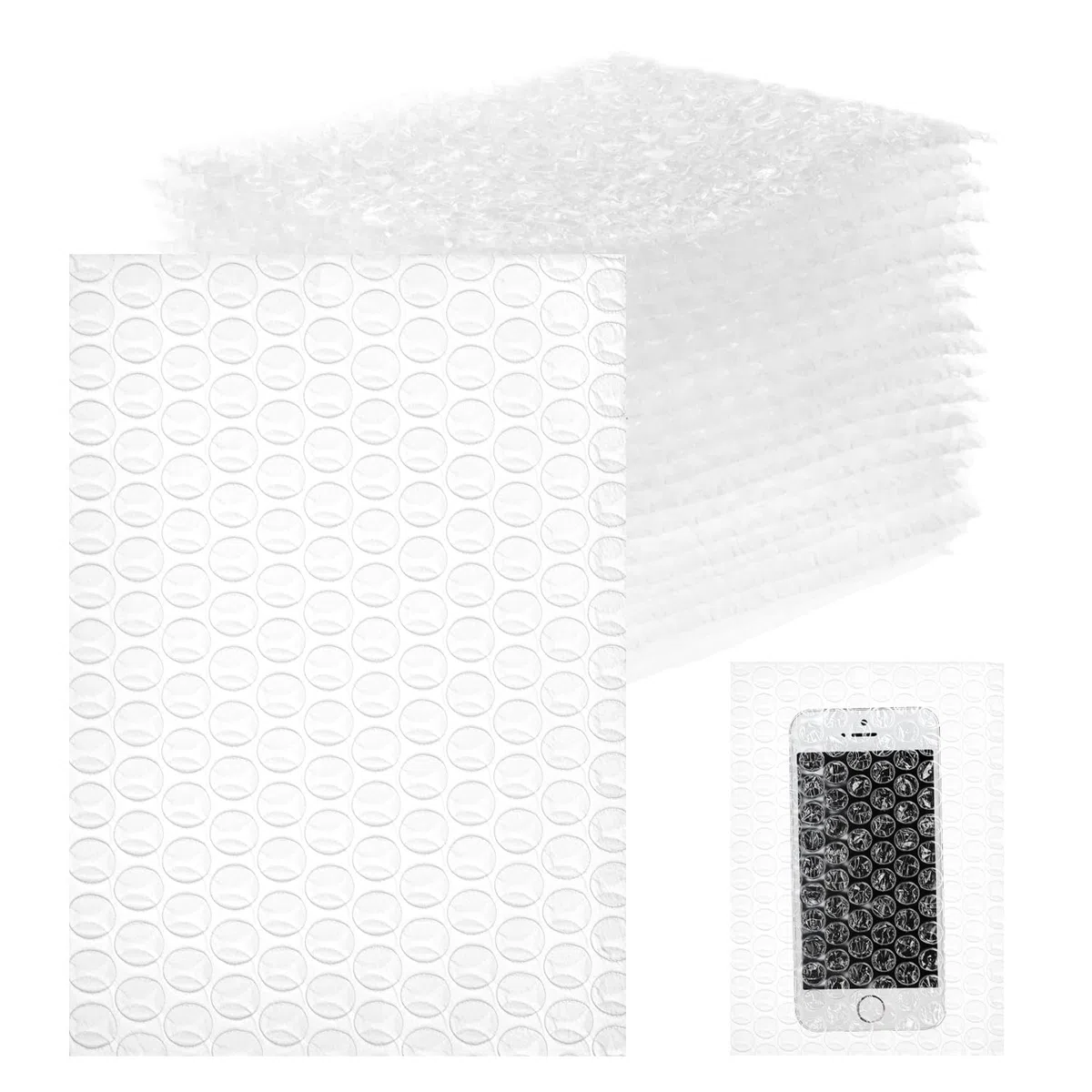 QWORK® 200 Pezzi buste pluriball, 10 x 15 cm pluriball imballaggio trasparente