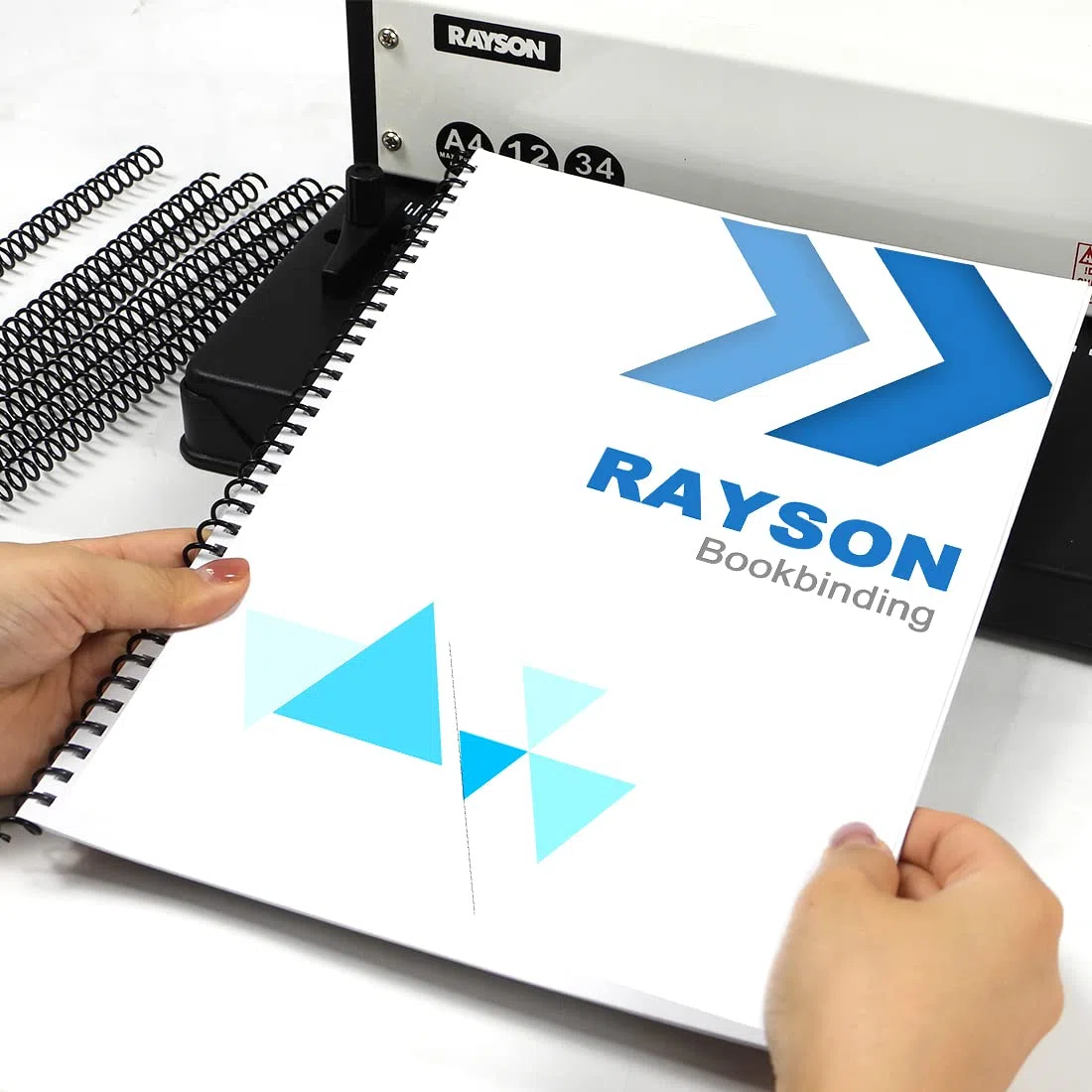 RAYSON Spirale per Rilegatura a Spirale, 40 Fogli, 7,9 mm, Passo 3:1, A4, Nera, Confezione da 100