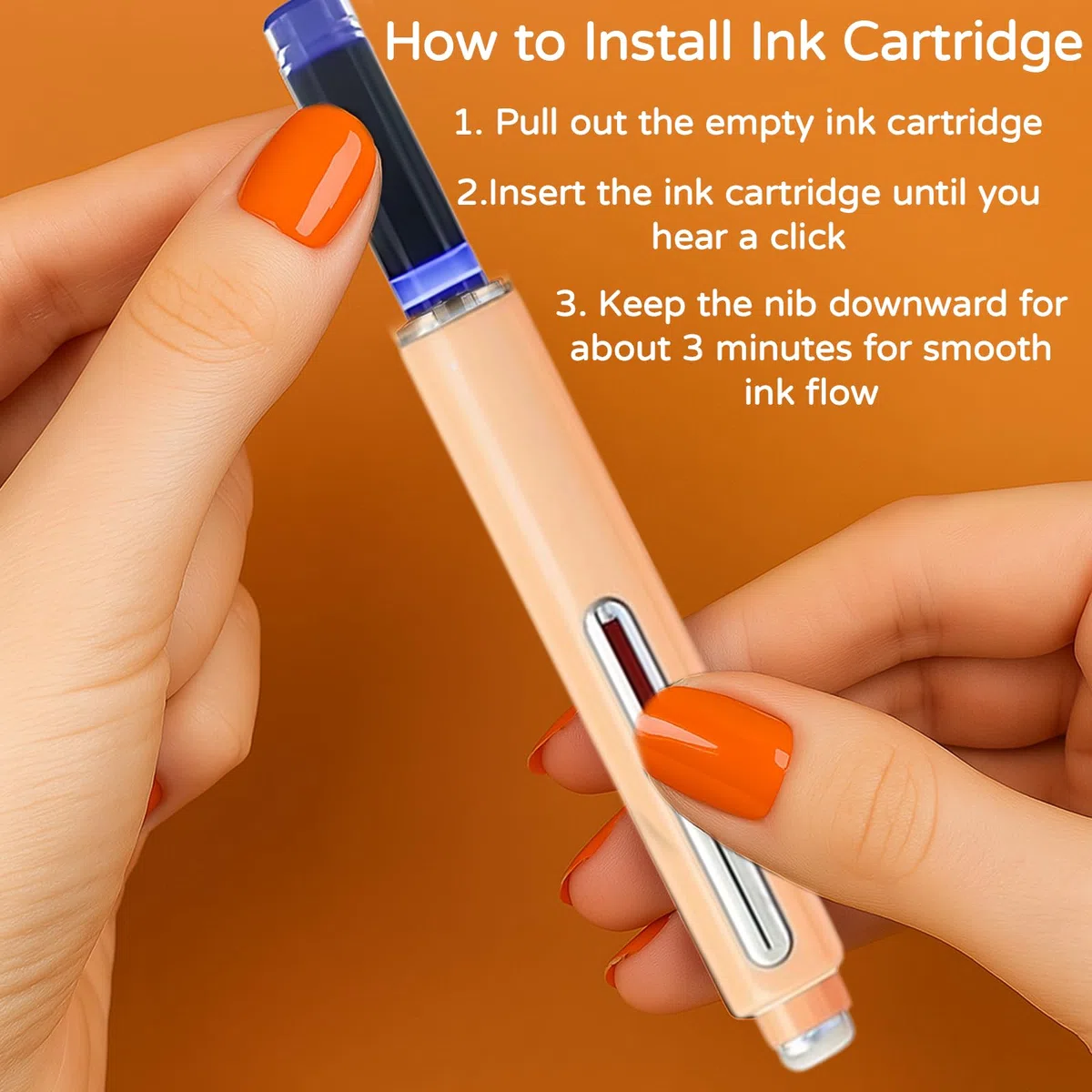 Penna Stilografica Retrattile Writech ClicTek, 1 Penna con 5 Cartucce d'Inchiostro e Scatola Portaoggetti, Ideale per Appunti e Firme