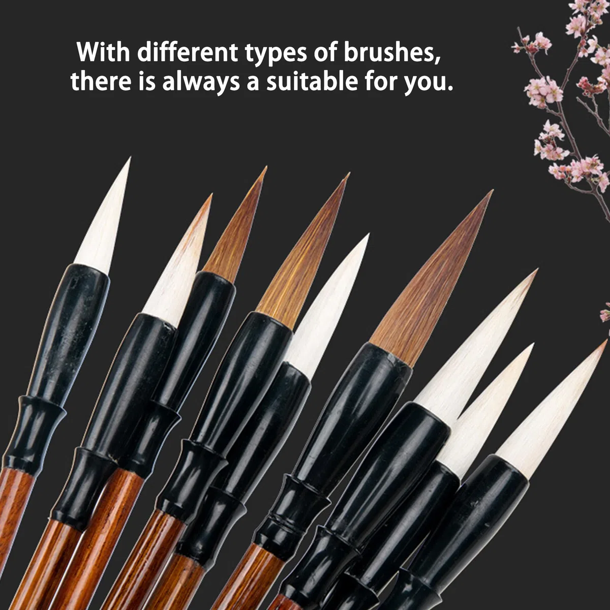 10pcs-Set Pennello Per Calligrafia Cinese, Kanji Giapponese Sumi Pennello Da Disegno, Per Scrivere i Caratteri Cinesi, Adatto Per Inchiostro e Pittura Ad Acquerello