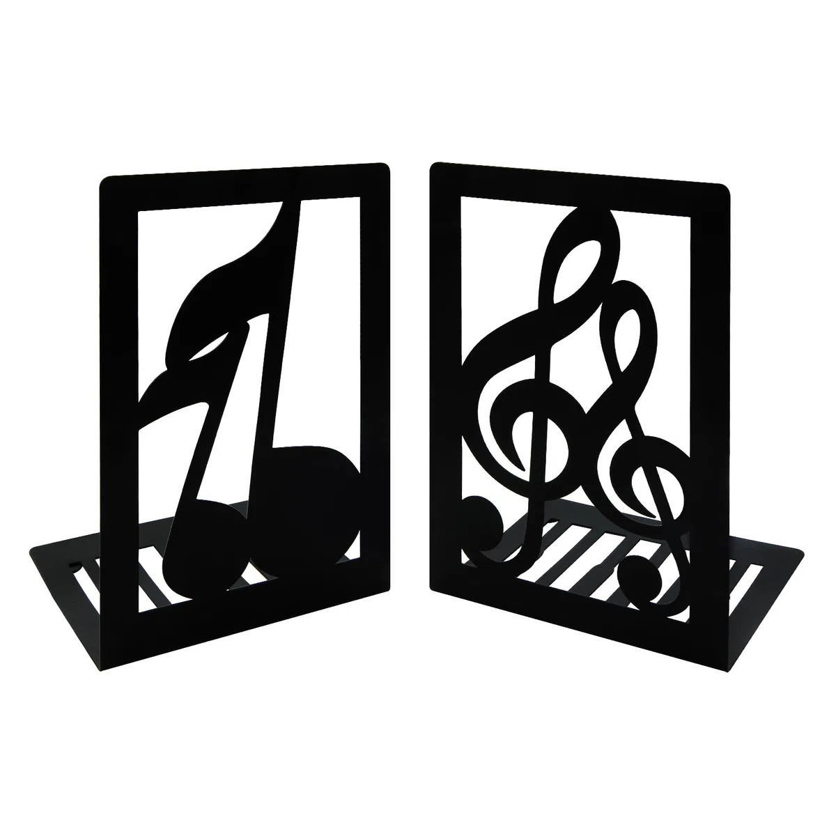 1 paio di fermalibri in metallo a forma di note musicali, creativi, con melodia musicale antiscivolo, antiscivolo, in ferro, per scrivania, per amanti della musica, biblioteca, scuola, casa, ufficio,