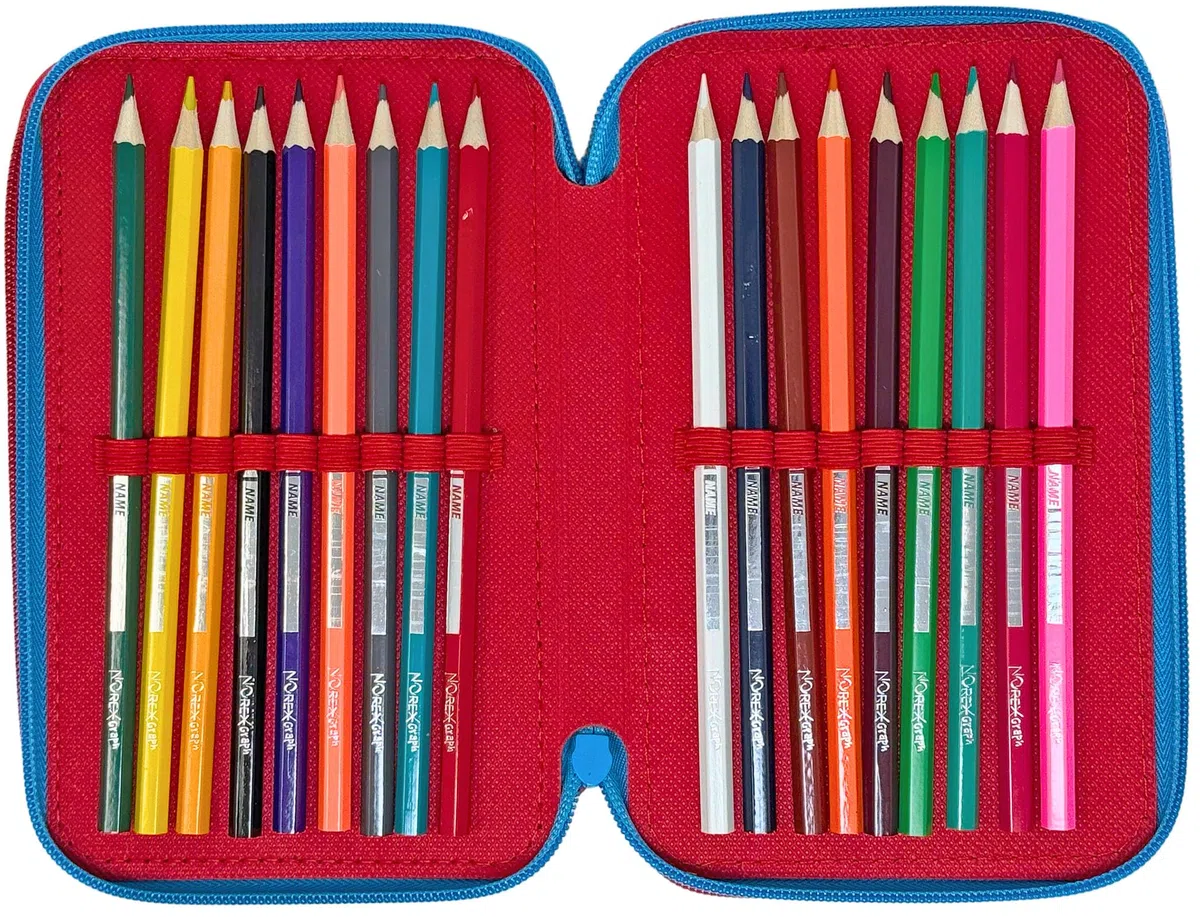 Clondo Astuccio 3 Scomparti Completo, Per Sonic Fan, 44 Pezzi Inclusi, Penne, Matite, Pennarelli, Pastelli, Forbici – Scuola Elementare e Regalo – Gadget Ufficiale Per Bambino