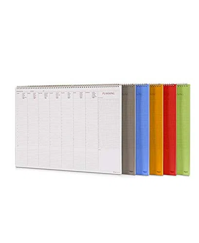 Planning 35x25 perpetuo da tavolo spiralato con copertina colorata PVC
